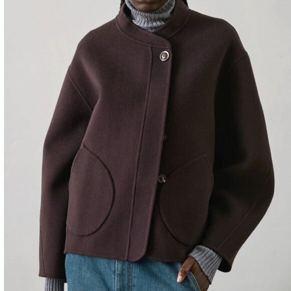 soeur Jackets & Blazers - Soeur windsor coat in burgendy/ brown